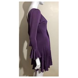 Just Cavalli-Just Cavalli purple dress from knitted rayon, UK 10 Italian 42-Purple
