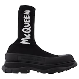 Alexander Mcqueen-Sock Boots in Black-Black