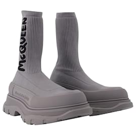 Alexander Mcqueen-Sock Boots in Grey-Grey