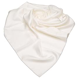 Hermès-Hermes White Printed Silk Scarf-White