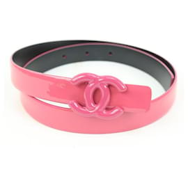 Chanel-b 15P Hot Bubble Gum Pink Leather CC Belt-Other
