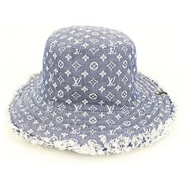 Louis Vuitton Monogramm Denim Eimer Hut Bobbygram Cap Selten Jean Sun Visor Andere