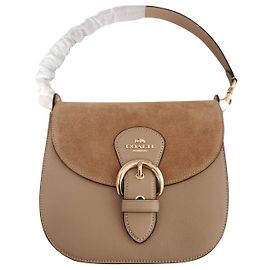 Bolsa Coach em couro granulado e camurça bege Marrom Taupe