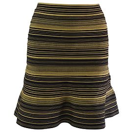 Falda acampanada con bandas Herve Leger en algodón amarillo/negro Amarillo