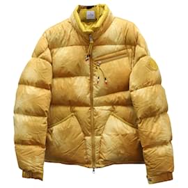 Moncler-Moncler Genius Tie-Dyed Quilted Down Jacket in Yellow Cotton-Yellow