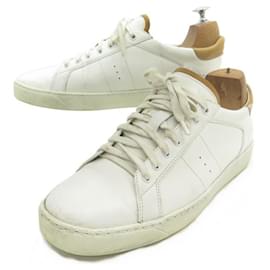 JM Weston-SHOES JM WESTON BASKETS ON TIME 8 42 WHITE LEATHER SNEAKERS SHOES-White