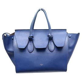 Céline CELINE TIE BAG MODELLO MEDIO IN PELLE BLU BORSA A MANO Blu