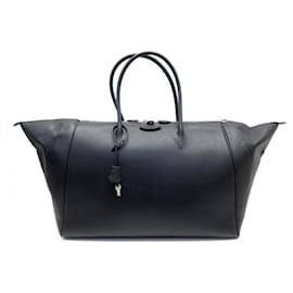 Hermès-HERMES PARIS BOMBAY TRAVEL BAG 50 cm 2007 BLACK EPSOM LEATHER HAND BAG-Black