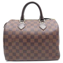 Louis Vuitton-Louis Vuitton Speedy Handbag 25 DAMIER EBONY CANVAS N41365 HAND BAG-Brown