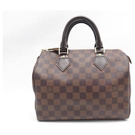 Louis Vuitton-Louis Vuitton Speedy Handbag 25 DAMIER EBONY CANVAS N41365 HAND BAG-Brown