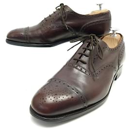 JM Weston-ZAPATOS JM WESTON RICHELIEU 410 punta floreada 7.5D 41.5 zapatos de cuero marrón-Castaño