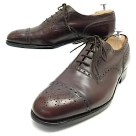 JM Weston-JM WESTON RICHELIEU SHOES 410 flowered tip 7.5D 41.5 BROWN LEATHER SHOES-Brown