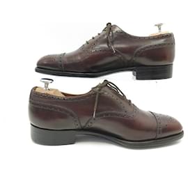JM Weston-JM WESTON RICHELIEU SHOES 410 flowered tip 7.5D 41.5 BROWN LEATHER SHOES-Brown