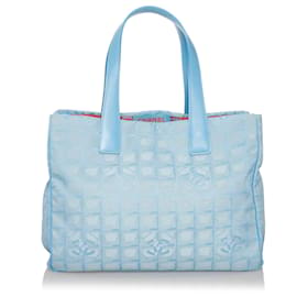 Chanel-Chanel Blue New Travel Line Nylon Tote Bag-Blue,Light blue