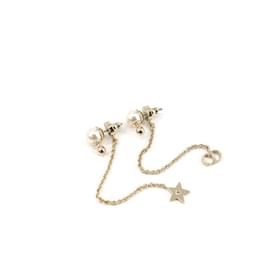 Christian Dior-[Used] Christian Dior Christian Dior CD Logo Fake Pearl Swing Earrings Gold White Accessories Earring-Golden