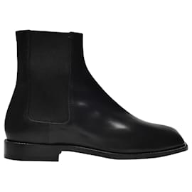Maison Martin Margiela-Tabi Advocate Ankle Boots in Black Leather-Black