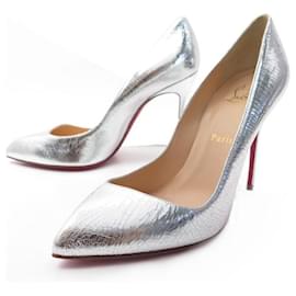 Christian Louboutin-NEW CHRISTIAN LOUBOUTIN PIGALLE FOLLIES PUMPS SILVER SHOES 38.5-Silvery