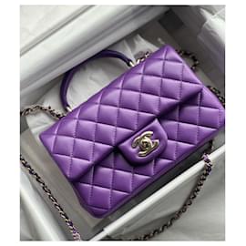 Chanel-Chanel mini classic top handle bag-Purple