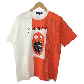 JUNYA WATANABE COMME des GARCONS HOMBRE 20SS/REAL REVIEW TEE/Camiseta/M/Algodón/BLANCO Blanco