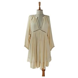 Vestido Free People Bege de Modal e Rayon M Bege