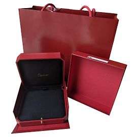 Cartier Halsketten-Anhänger-Box mit Papiertüte Rot