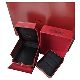 Cartier Wedding Engagement Couple ring inner and outer box paper bag Red