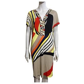 Emilio Pucci Robe en soie à imprimé signature Multicolore