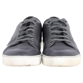 Lanvin-Lanvin Lace Up Sneakers in Grey Leather-Grey