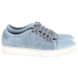 Lanvin Baskets à Lacets en Daim Bleu Clair Bleu Bleu clair