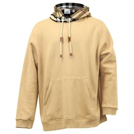 Burberry-Burberry Checked Jersey Hoodie in Tan Cotton-Brown,Beige