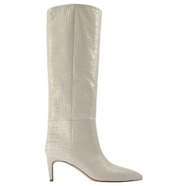 Paris Texas Stivale a spillo 60 in pelle bianca goffrata coccodrillo Bianco