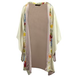 Bata con borde floral de Jenny Packham en seda dorada Dorado Metálico