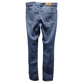 Brunello Cucinelli-Brunello Cucinelli Traditional Slim Fit Jeans in Blue Cotton Denim-Blue