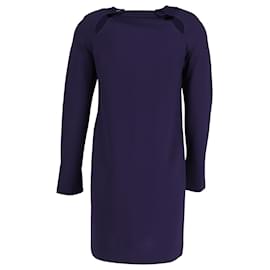 Missoni-Missoni Long Sleeve Cut Out Dress in Navy Blue Viscose-Blue,Navy blue