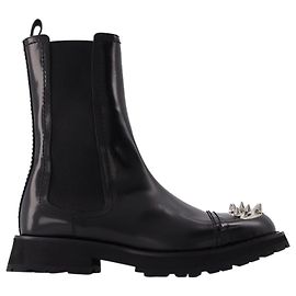 Alexander Mcqueen Stivaletti Con Borchie in Pelle Nera Nero