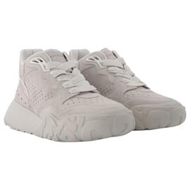 Alexander Mcqueen-Sneaker High in Beige Leather-Beige