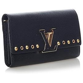 Louis Vuitton-Louis Vuitton Black Taurillon Capucines Wallet-Black