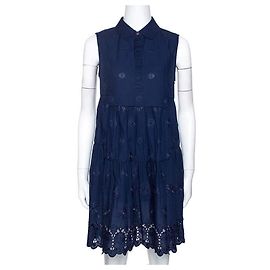 Diane Von Furstenberg Abito DvF blu scuro Kit con ricamo occhiello Blu