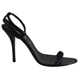 Sandali Helmut Lang Hirani Open Toe in Pelle Nera Nero
