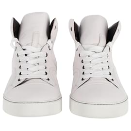 Lanvin-Lanvin High Top Sneakers in White Leather-White