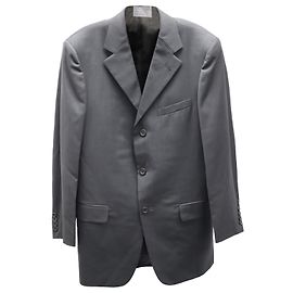 Gianni Versace Formal Suit Jacket in Black Wool Blend  Black