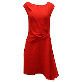 Prada-Vestido midi Prada Sheath em viscose vermelha-Vermelho