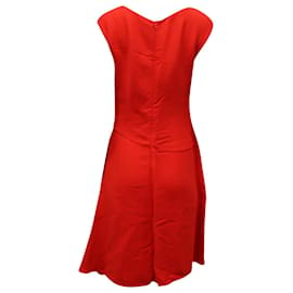 Prada-Prada Sheath Midi Dress in Red Viscose-Red