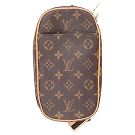 Louis Vuitton-Bolsa transversal Gange Monogram Louis Vuitton em couro marrom-Marrom