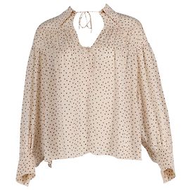 Joseph Crosby Bluse mit Herzdruck aus ecrufarbener Seide Weiß Roh