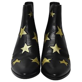 Saint Laurent-Saint-Laurent-West 45 Chelsea Star Stiefel aus schwarzem Kalbsleder-Schwarz