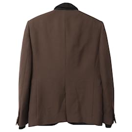 Burberry-Burberry Prorsum Single-Breasted Blazer with Zig-Zag Collar in Brown Wool-Brown