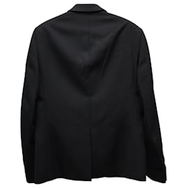 Stella Mc Cartney-Stella McCartney Logo Print Blazer Jacket in Black Wool-Black