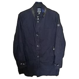 Bogner-Manteau d'été en coton bleu foncé léger et fin coupe classique-Bleu