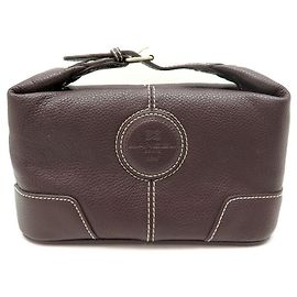 NEW TOILETRY BAG LANCEL VANITY BROWN GRAINED LEATHER NEW TOILETRY BAG Brown